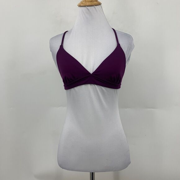 Victorias Secret Sport Sports Bra Women M Medium Hibiscus Cross Open Back No Pad - Picture 2 of 9